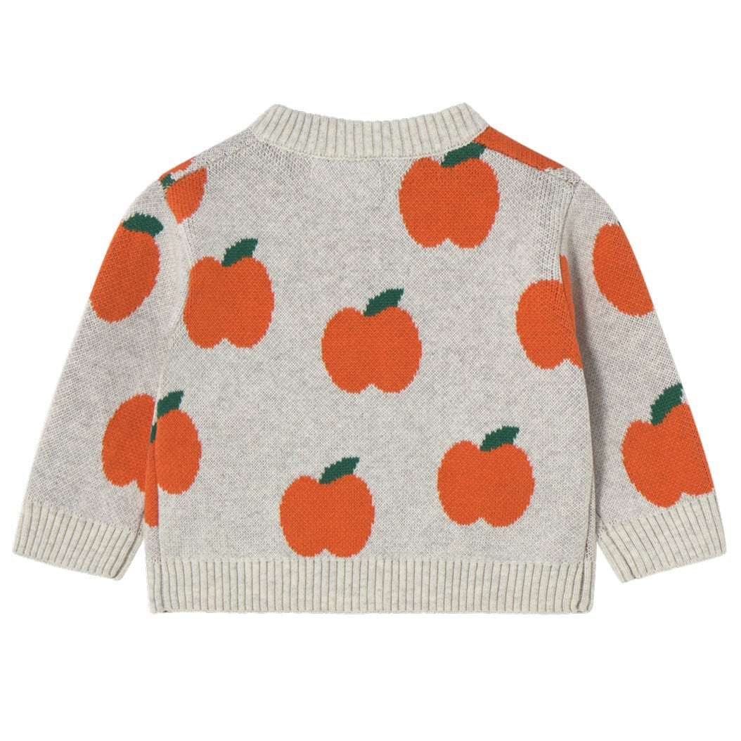 【tinycottons】APPLES BABY CARDIGAN light grey heather カーディガン 18m,24m  | Coucoubebe/ククベベ