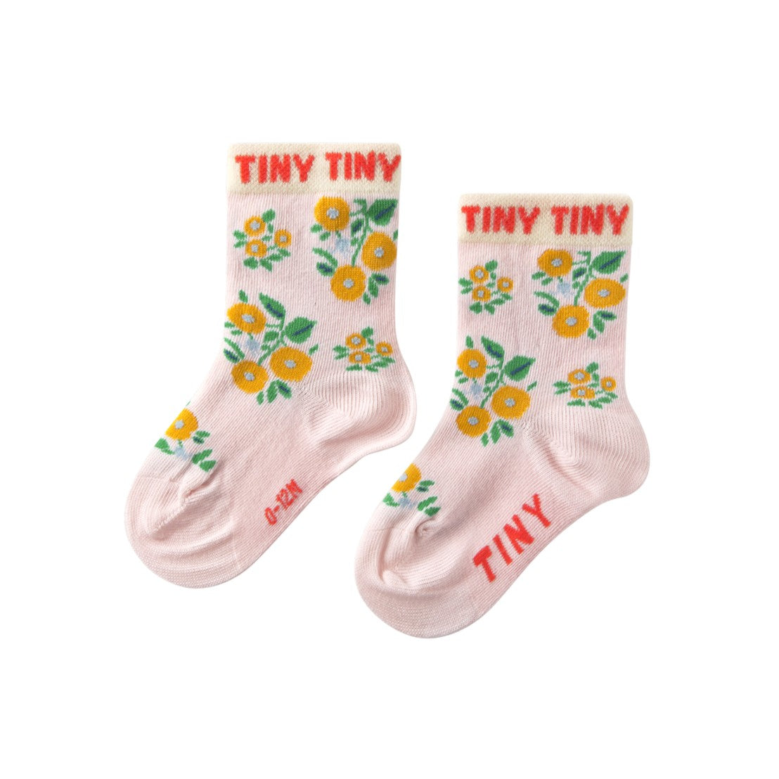 【tinycottons】FLOWERS MEDIUM SOCKS pastel pink 靴下 12-24m,2-4y,5-8y  | Coucoubebe/ククベベ