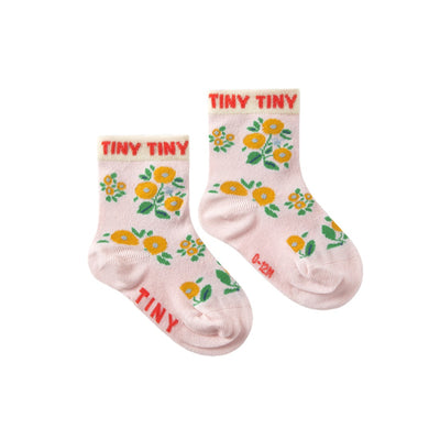 【tinycottons】FLOWERS MEDIUM SOCKS pastel pink 靴下 12-24m,2-4y,5-8y（Sub Image-2） | Coucoubebe/ククベベ