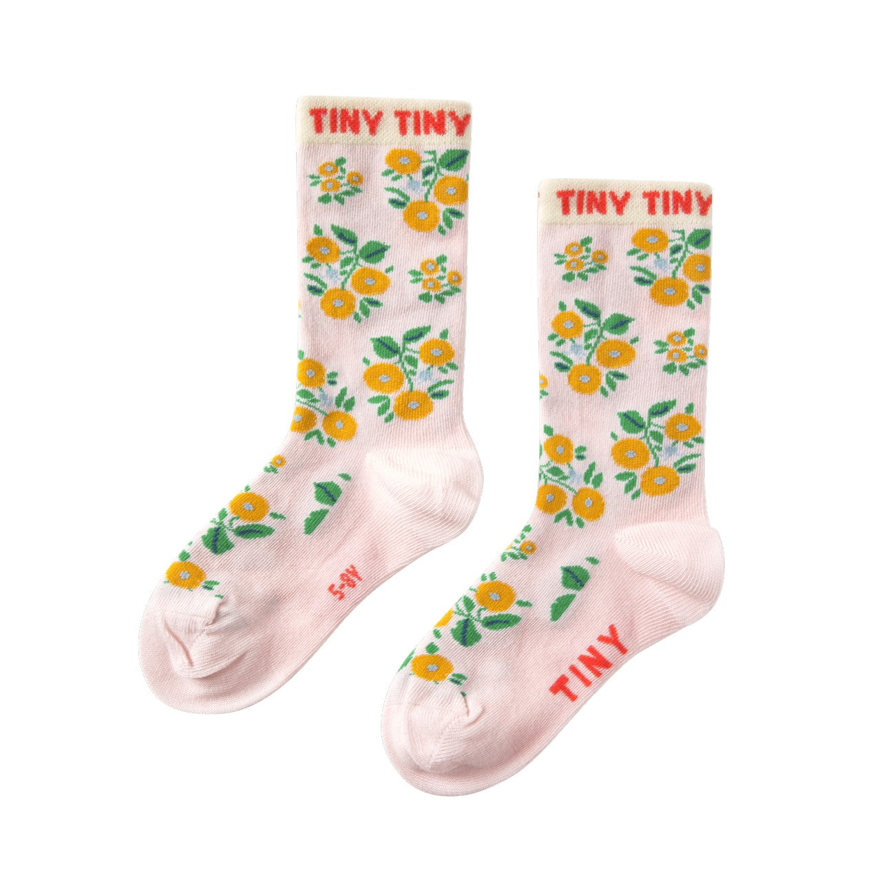 【tinycottons】FLOWERS MEDIUM SOCKS pastel pink 靴下 12-24m,2-4y,5-8y  | Coucoubebe/ククベベ