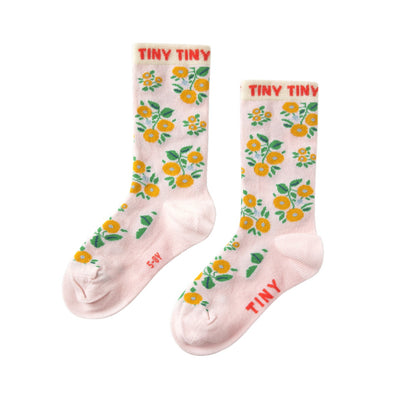 【tinycottons】FLOWERS MEDIUM SOCKS pastel pink 靴下 12-24m,2-4y,5-8y（Sub Image-3） | Coucoubebe/ククベベ