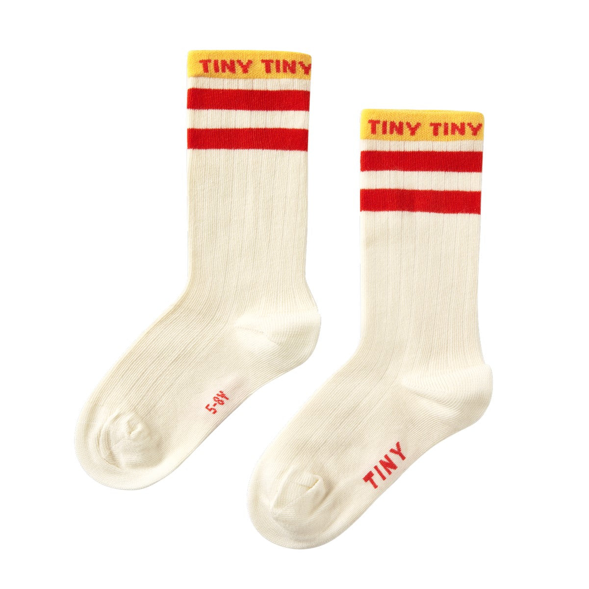 【tinycottons】TINY MEDIUM HEIGHT SOCKS light cream/summer red 靴下 12-24m,2-4y  | Coucoubebe/ククベベ