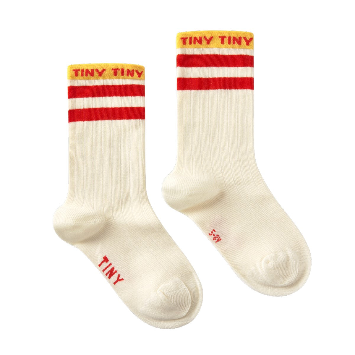 【tinycottons】TINY MEDIUM HEIGHT SOCKS light cream/summer red 靴下 12-24m,2-4y  | Coucoubebe/ククベベ