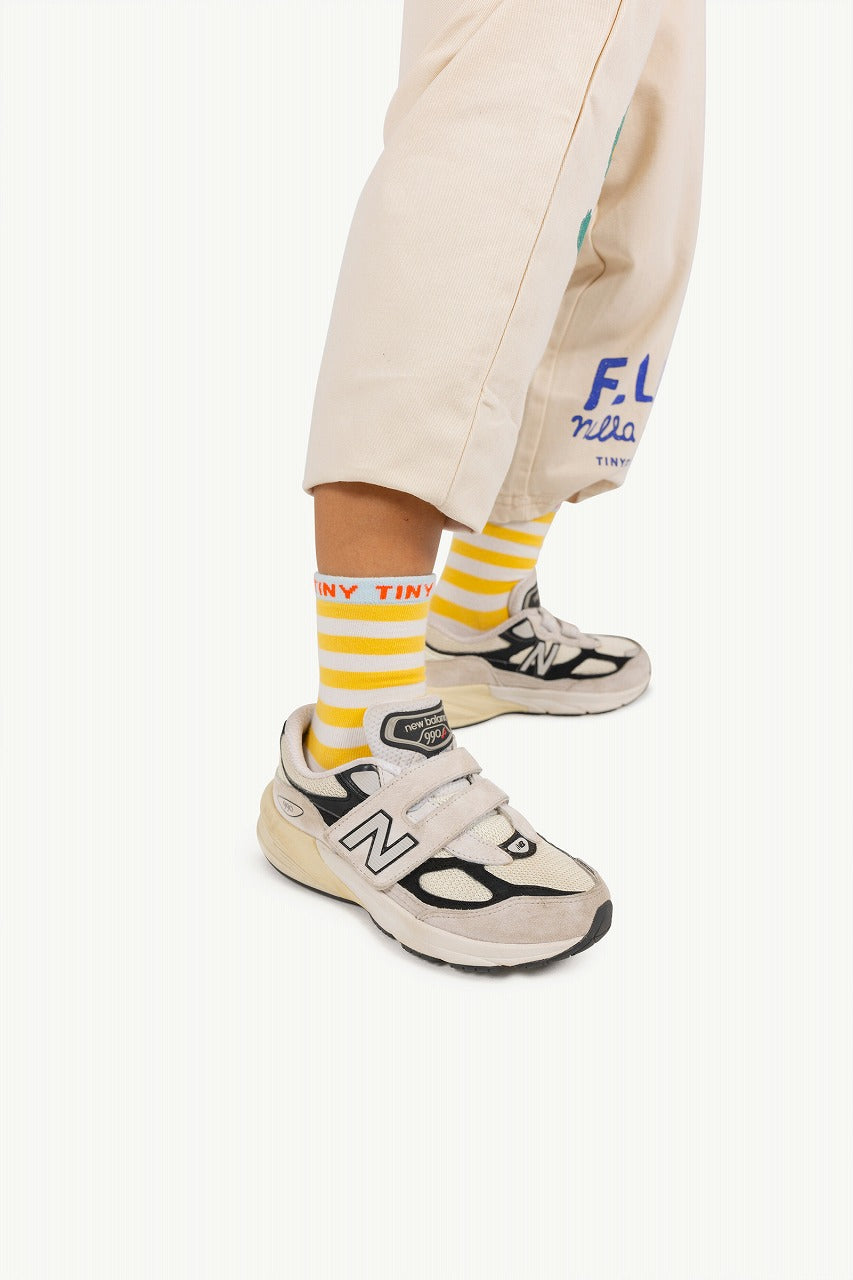 【tinycottons】STRIPES SHORT HEIGHT SOCKS off-white/yellow 靴下 12-24m,2-4y  | Coucoubebe/ククベベ