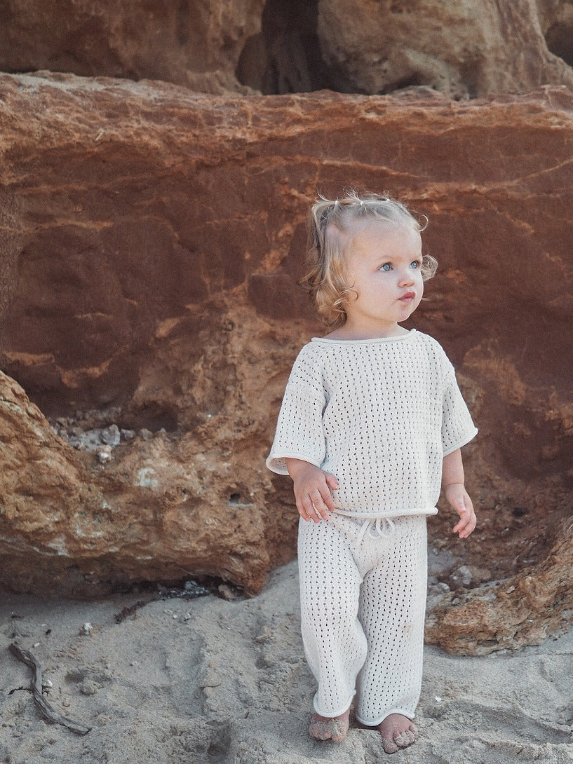 【GROWN】【30%OFF】Summer Knit Pant Coconut パンツ 6-12m,12-18m,18-24m,2-3y  | Coucoubebe/ククベベ