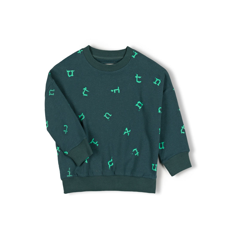 【nixnut】Stamp Sweater Moss スウェット 92,98,104,110  | Coucoubebe/ククベベ