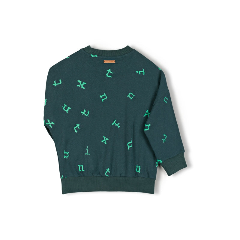 【nixnut】Stamp Sweater Moss スウェット 92,98,104,110  | Coucoubebe/ククベベ
