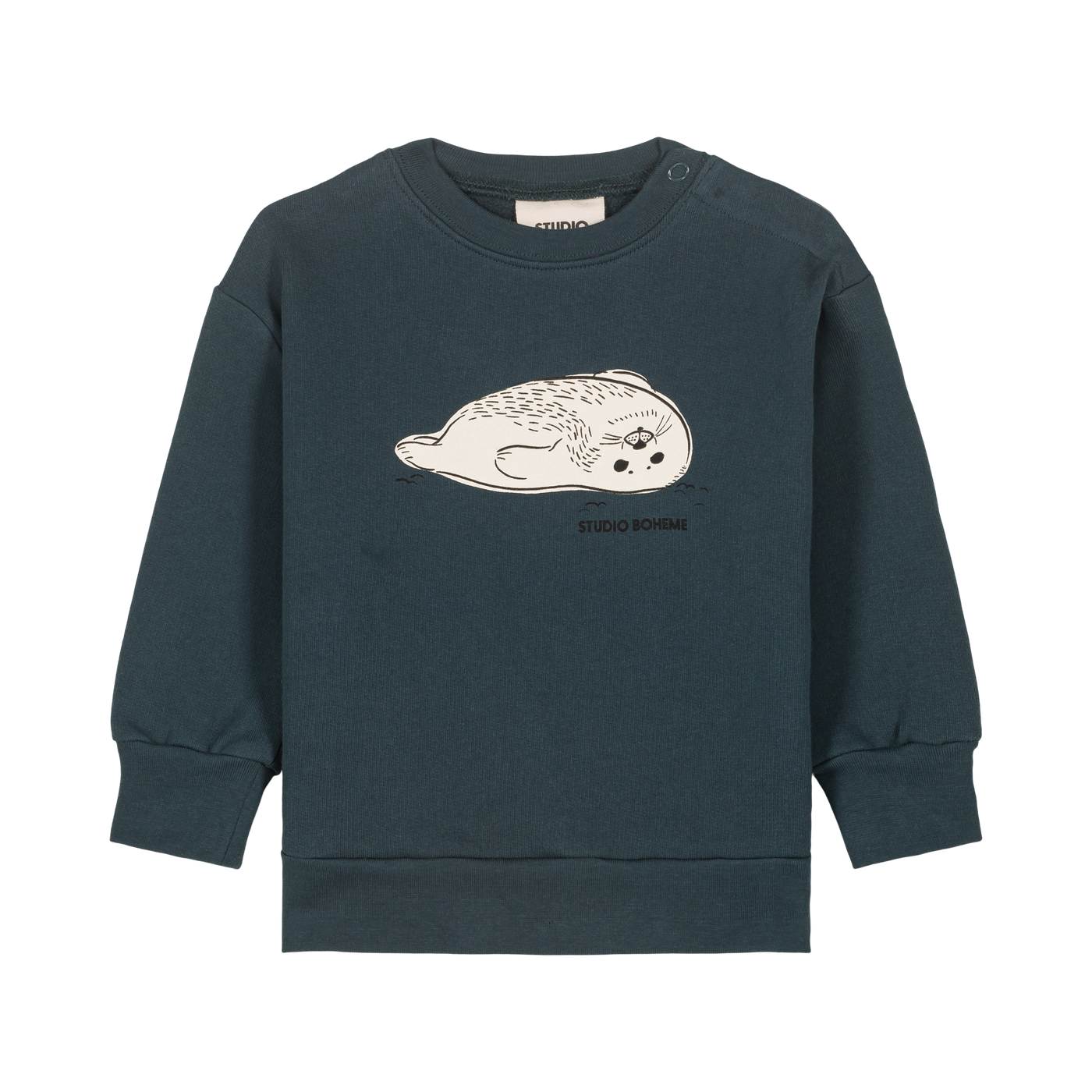 【STUDIO BOHEME】CLASSIC SWEAT-SHIRT BLUE DENIM-one SEAL スウェット 12m,18m,24m,36m,4y  | Coucoubebe/ククベベ