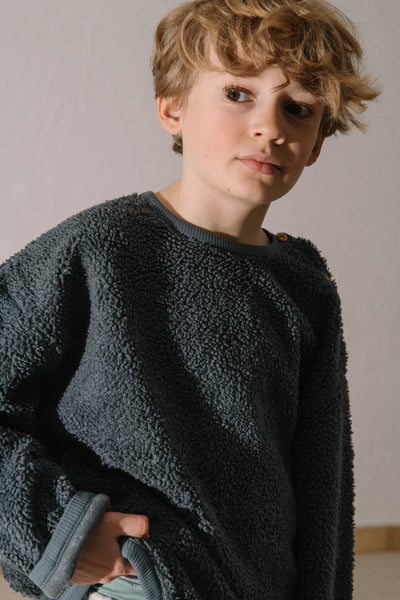 【STUDIO BOHEME】【9月上旬発送】OURS SWEAT-SHIRT GREY BLUE スウェット 18m,24m,36m,4y（Sub Image-18） | Coucoubebe/ククベベ