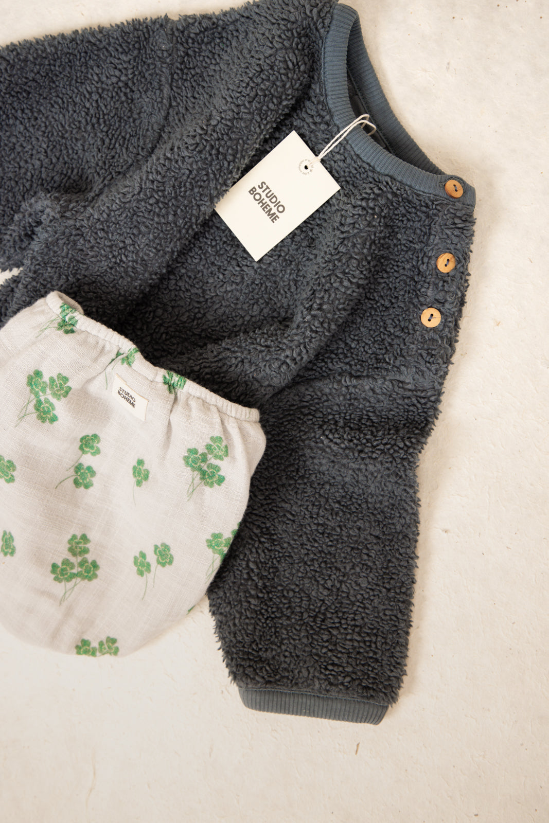 【STUDIO BOHEME】【9月上旬発送】OURS SWEAT-SHIRT GREY BLUE スウェット 18m,24m,36m,4y  | Coucoubebe/ククベベ