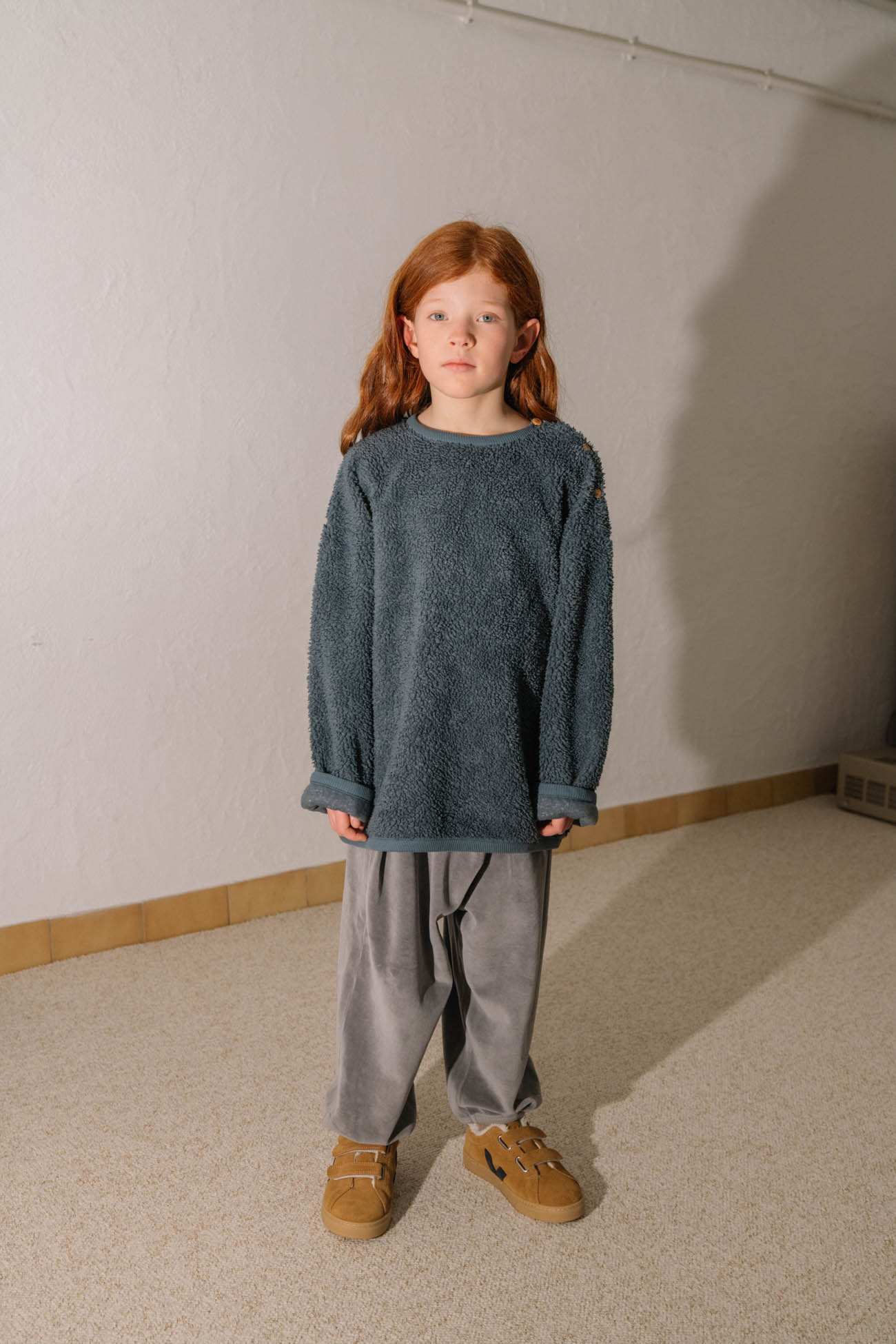 【STUDIO BOHEME】【9月上旬発送】OURS SWEAT-SHIRT GREY BLUE スウェット 18m,24m,36m,4y  | Coucoubebe/ククベベ