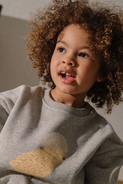 【STUDIO BOHEME】BART SWEAT-SHIRT MOTTLED GREY/one CHICK スウェット 12m,18m,24m（Sub Image-3） | Coucoubebe/ククベベ