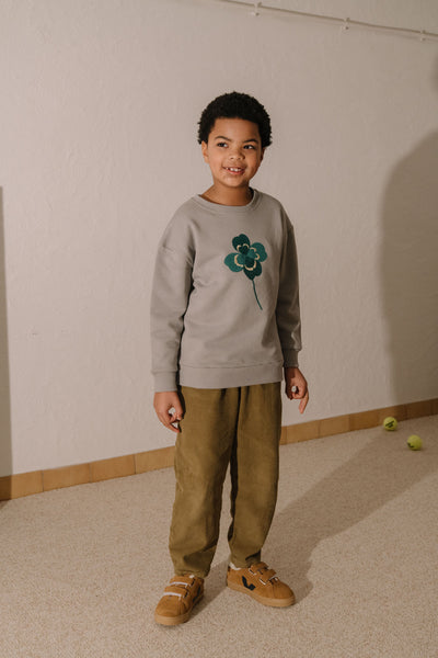 【STUDIO BOHEME】【9月上旬発送】BART SWEAT-SHIRT GREY/embroidery CLOVERS スウェット 12m,18m,24m（Sub Image-4） | Coucoubebe/ククベベ