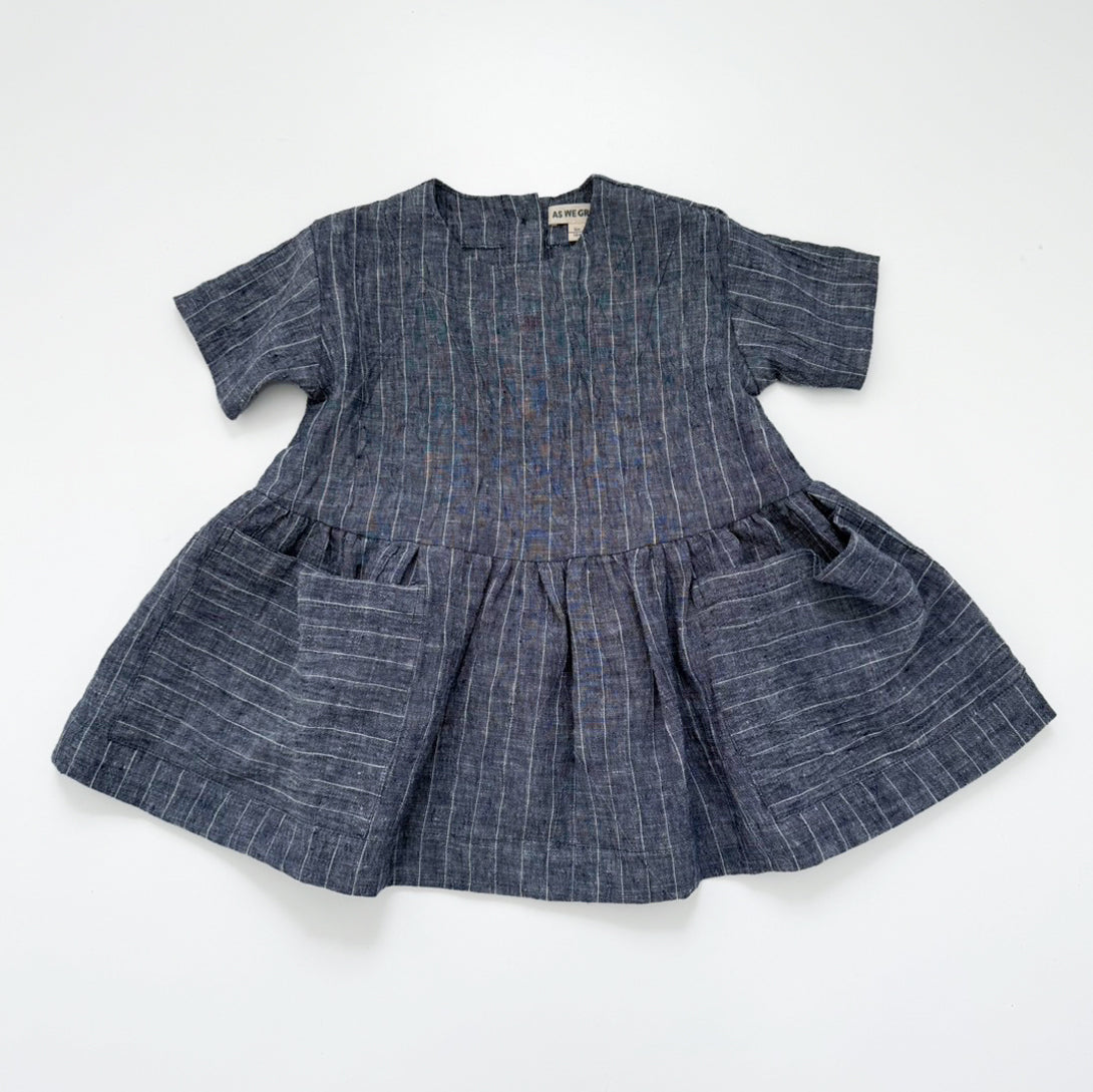 【AS WE GROW】Pocket dress Pinstriped denim ワンピース 6-18m,18-36m,3-5y  | Coucoubebe/ククベベ