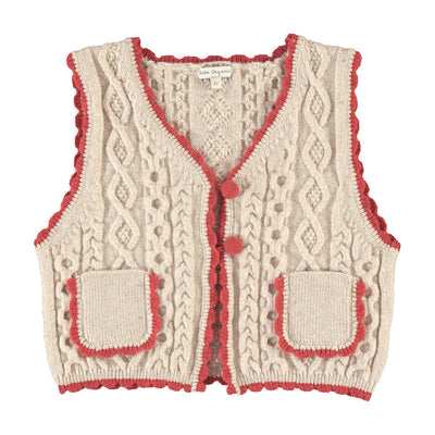 【Bebe Organic】Sienna Vest Natural Knit ベスト 2Y,4Y（Sub Image-1） | Coucoubebe/ククベベ