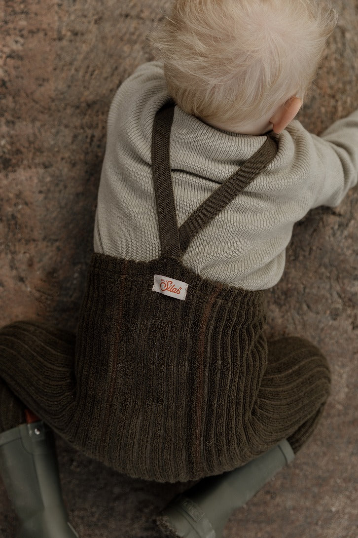 【SILLLY Silas】Granny Teddy Warmy Footless Collection SeaWeed Brown  レギンス 6-12m,1-2y,2-3y  | Coucoubebe/ククベベ