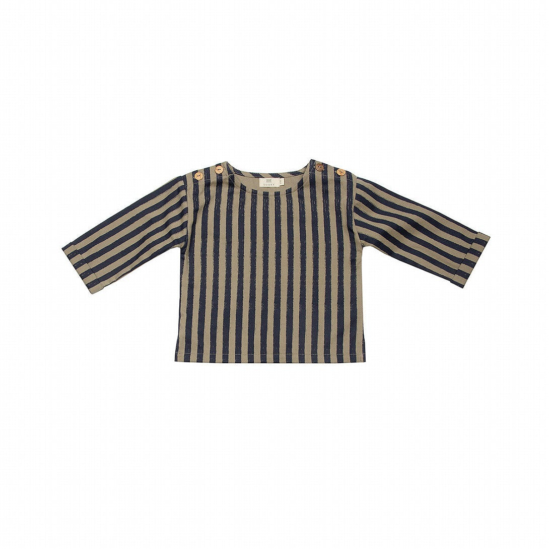【SUUKY】【40%OFF】Soft Twill Baby Top Silver Sage/ Polar Navy ソフトツイルシャツ 9/12m,12/18m,18/24m  | Coucoubebe/ククベベ