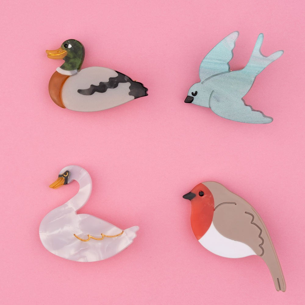 白鳥　ヘアクリップ　LOU DE BETOLY 白鳥 ヘアクリップ LOU DE BETOLY