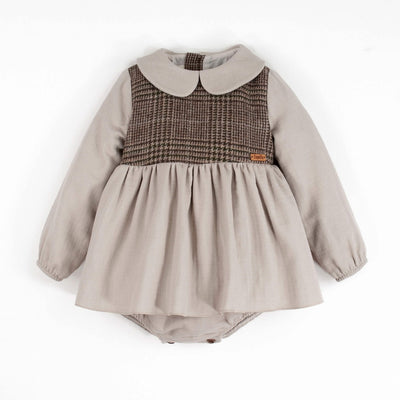 【Popelin】Sand romper suit with skirt and baby collar ロンパース 12/18m,18/24m,2/3y（Sub Image-1） | Coucoubebe/ククベベ