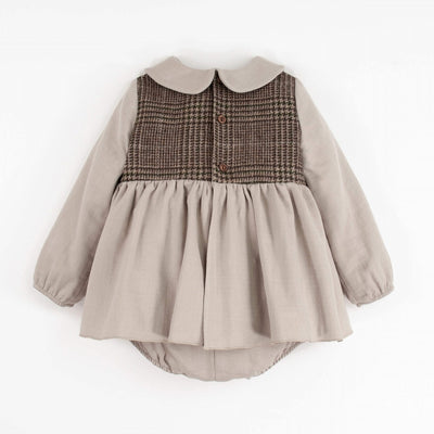 【Popelin】Sand romper suit with skirt and baby collar ロンパース 12/18m,18/24m,2/3y（Sub Image-2） | Coucoubebe/ククベベ