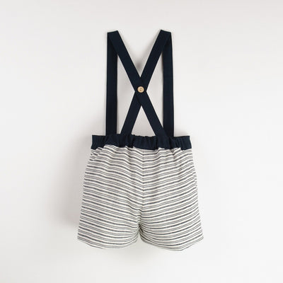 【Popelin】【30%OFF】Embroidered striped dungarees with straps ダンガリー 12/18m,18/24m,2/3y,3/4y（Sub Image-2） | Coucoubebe/ククベベ