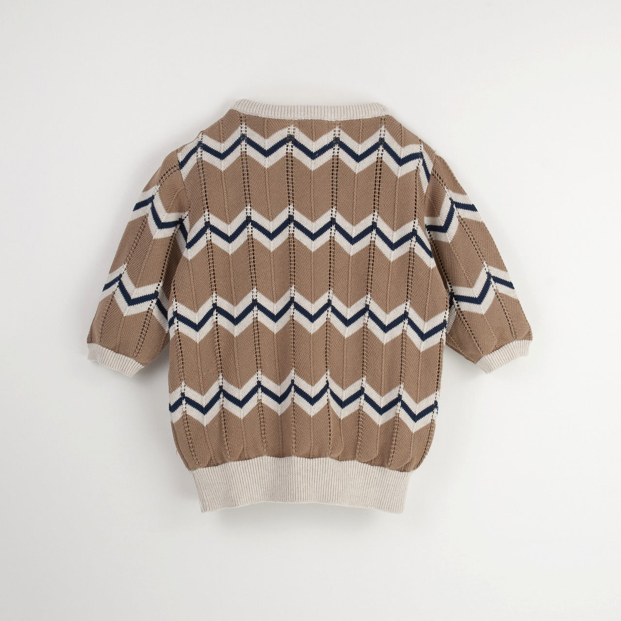 【Popelin】【30%OFF】Brown openwork knit jersey ニットジャージー 12/18m,18/24m  | Coucoubebe/ククベベ