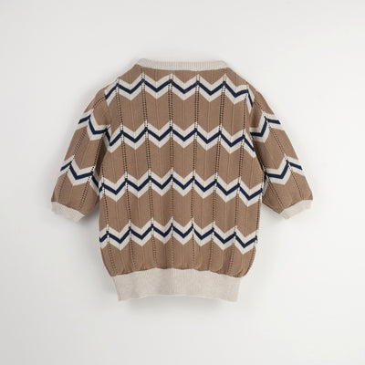 【Popelin】【30%OFF】Brown openwork knit jersey ニットジャージー 12/18m,18/24m（Sub Image-2） | Coucoubebe/ククベベ