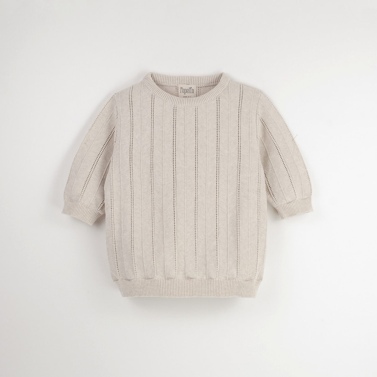 【Popelin】【30%OFF】Beige openwork knit jersey ニットジャージー 12/18m,18/24m  | Coucoubebe/ククベベ
