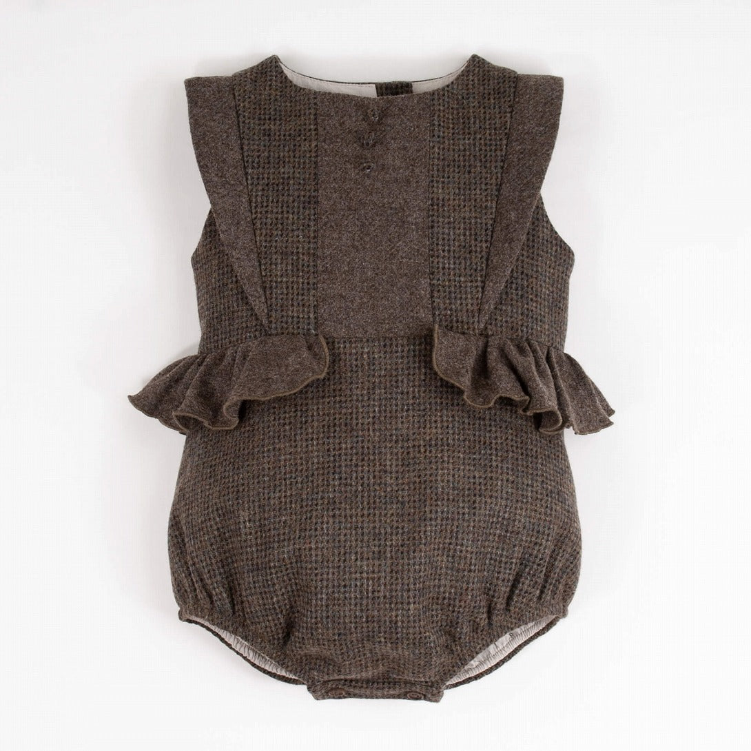 【Popelin】Multi-coloured woollen romper suit with frill ロンパース 12/18m,18/24m,2/3y  | Coucoubebe/ククベベ