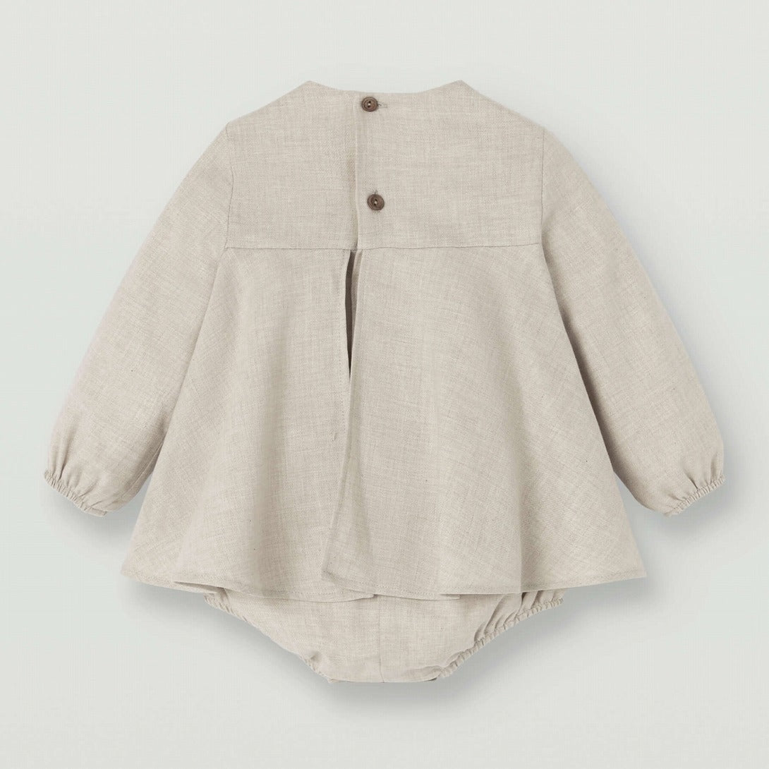 【Popelin】Sand romper suit with bow ロンパース 12/18m,18/24m,2-3y  | Coucoubebe/ククベベ