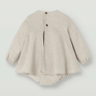 【Popelin】Sand romper suit with bow ロンパース 12/18m,18/24m,2-3y（Sub Image-2） | Coucoubebe/ククベベ