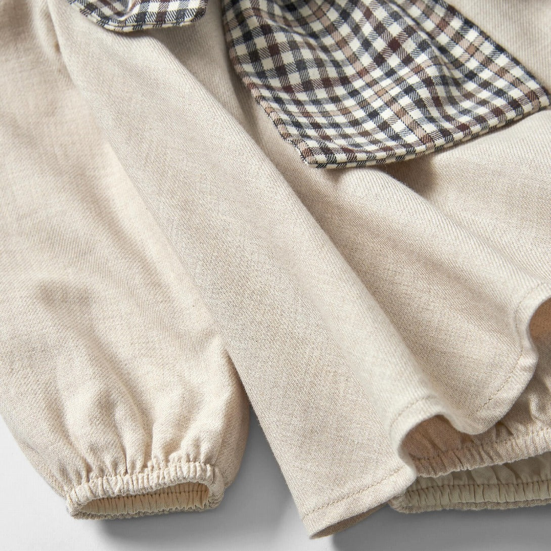 【Popelin】Sand romper suit with bow ロンパース 12/18m,18/24m,2-3y  | Coucoubebe/ククベベ