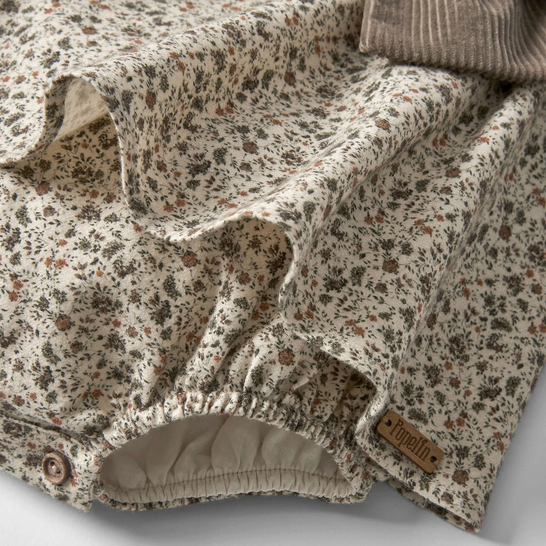 Popelin】Floral print romper suit with bow ロンパース 12/18m,18