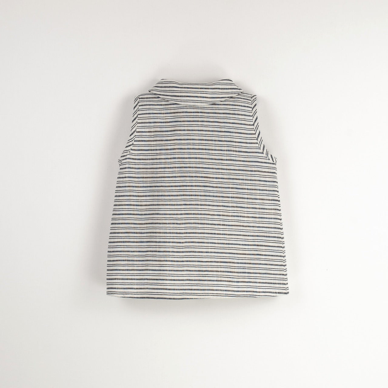 【Popelin】【30%OFF】Embroidered striped sleeveless shirt ノースリーブシャツ 12/18m,18/24m,2/3y,3/4y  | Coucoubebe/ククベベ
