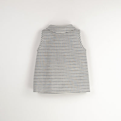 【Popelin】【30%OFF】Embroidered striped sleeveless shirt ノースリーブシャツ 12/18m,18/24m,2/3y,3/4y（Sub Image-2） | Coucoubebe/ククベベ