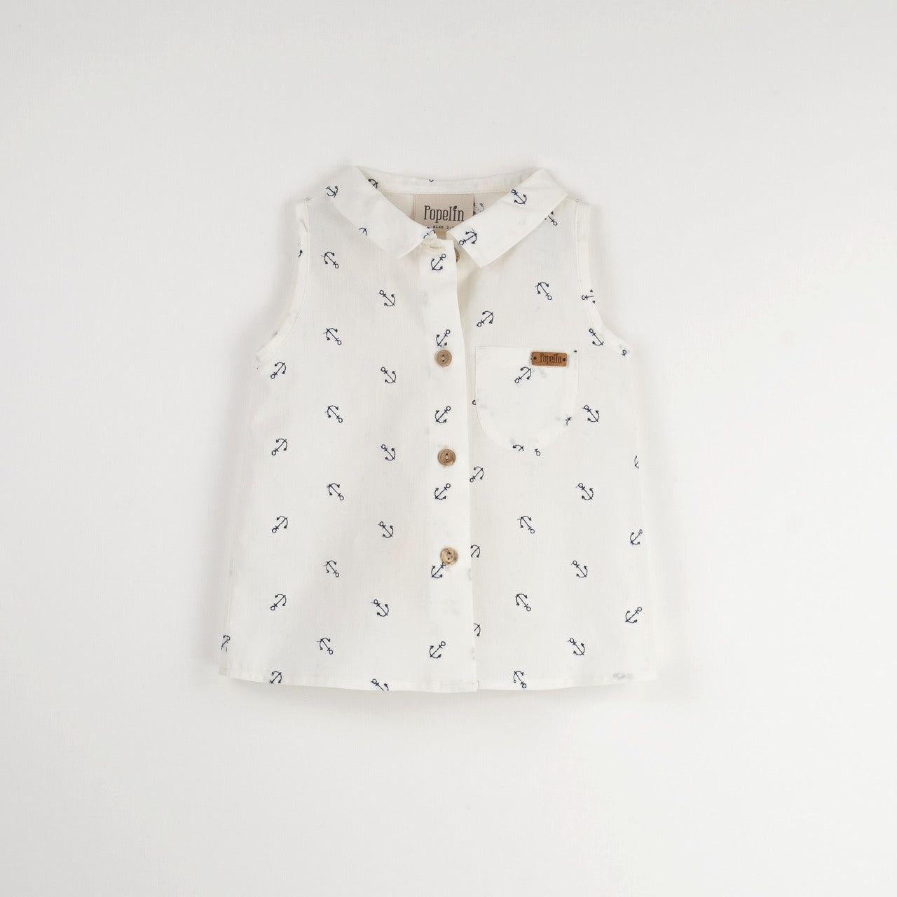 【Popelin】【30%OFF】Boat motif sleeveless shirt ノースリーブシャツ 12/18m,18/24m,2/3y,3/4y  | Coucoubebe/ククベベ