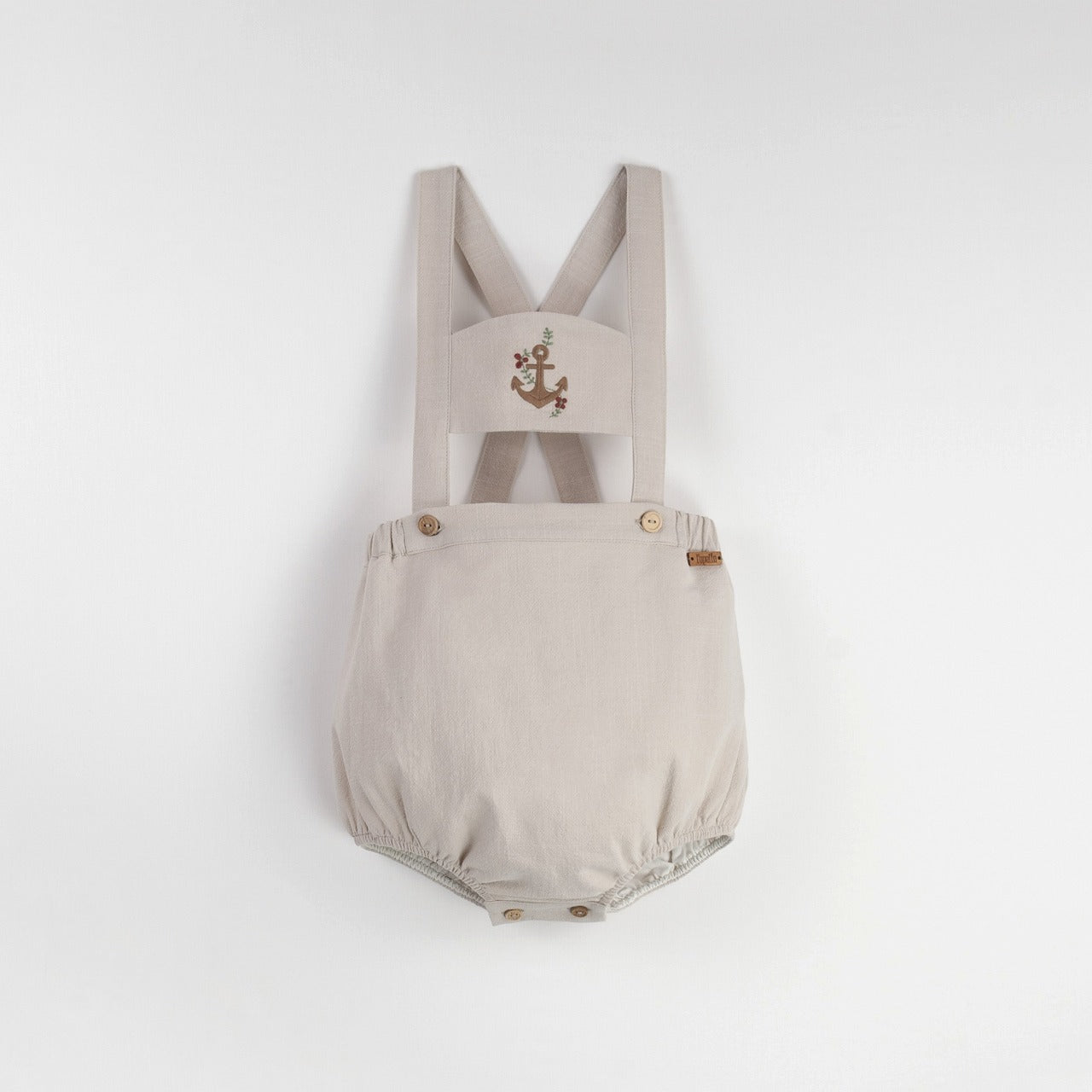 【Popelin】【30%OFF】Sand anchor motif dungarees with straps ダンガリー 9/12m,12/18m,18/24m  | Coucoubebe/ククベベ