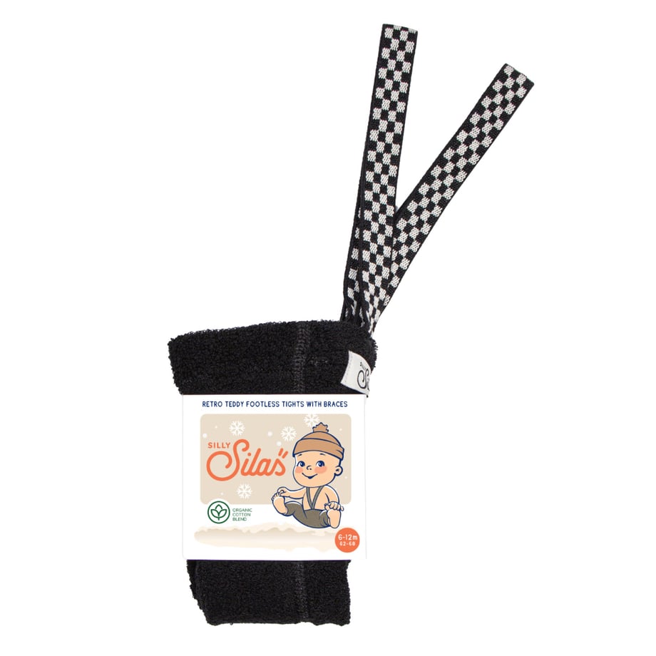 【SILLY Silas】Teddy Warmy Footless Collection Classic Black Checked レギンス 6-12m,1-2y,2-3y  | Coucoubebe/ククベベ