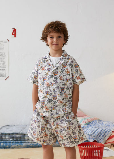 【the new society】【30%OFF】Belmont Shirt Belmont Print 半袖シャツ 3y,4y,6y（Sub Image-3） | Coucoubebe/ククベベ