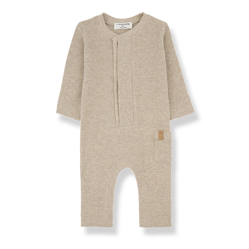 【1＋in the family】TIM jumpsuit tortora ロンパース 6m,9m,12m  | Coucoubebe/ククベベ