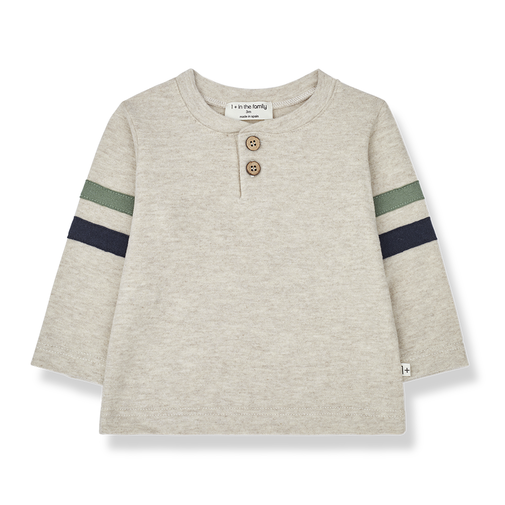 【1＋in the family】【40%OFF】TOM oatmeal 長袖ラインTシャツ 12m,18m,24m,36m  | Coucoubebe/ククベベ
