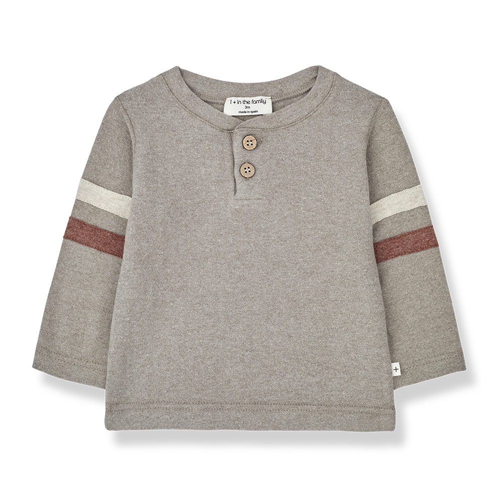 【1＋in the family】【40%OFF】TOM taupe 長袖ラインTシャツ 12m,18m,24m,36m  | Coucoubebe/ククベベ