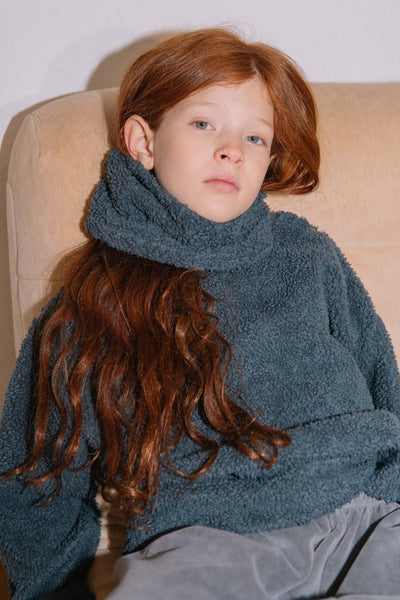 【STUDIO BOHEME】【9月上旬発送】OURS SWEAT-SHIRT GREY BLUE スウェット 18m,24m,36m,4y（Sub Image-8） | Coucoubebe/ククベベ