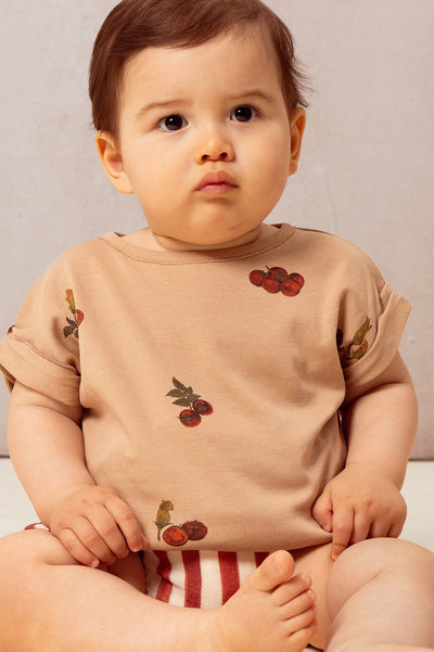 【STUDIO BOHEME】T-SHIRT BAMA NOUGAT TOMATO Tシャツ 12m,18m,24m,36m,4y（Sub Image-3） | Coucoubebe/ククベベ