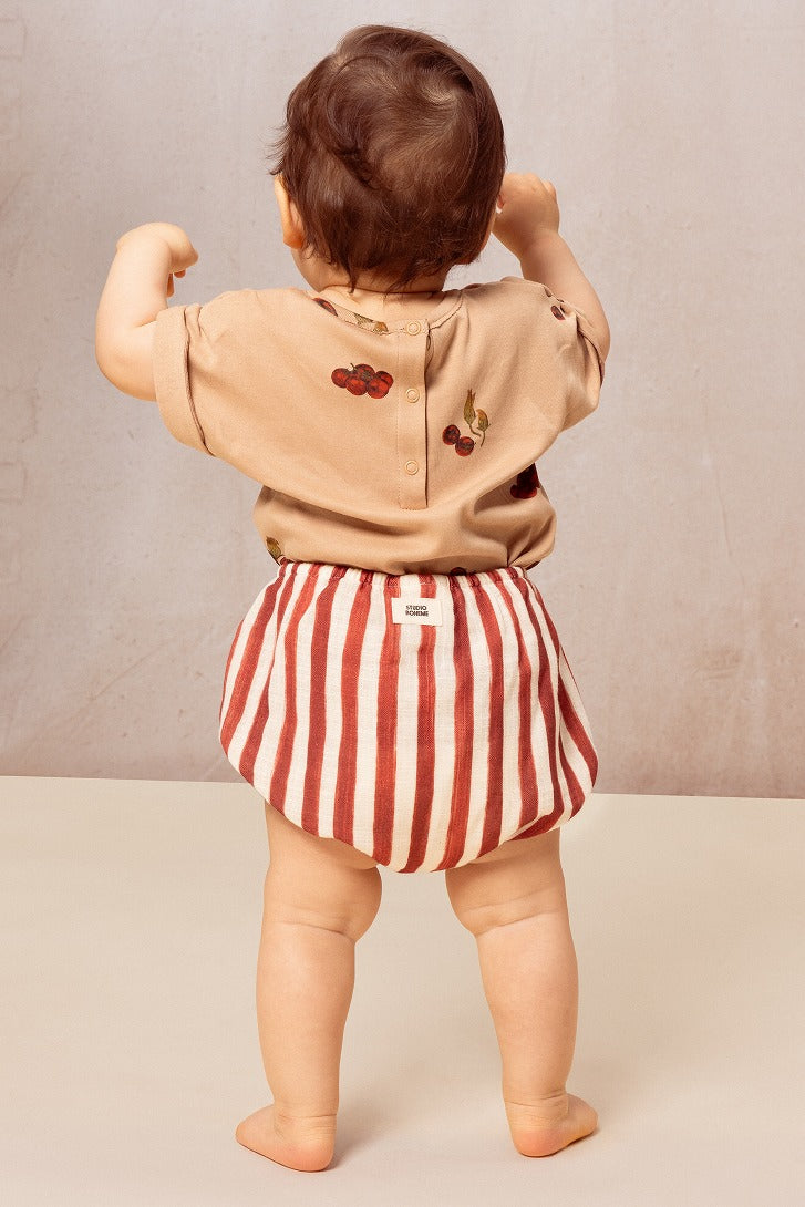 【STUDIO BOHEME】BLOOMERS AMI STRIPES BRICK-RED ブルマ 6m,12m,18m,24m  | Coucoubebe/ククベベ