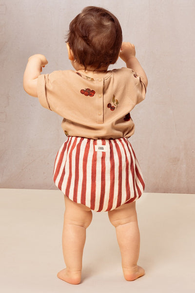 【STUDIO BOHEME】BLOOMERS AMI STRIPES BRICK-RED ブルマ 6m,12m,18m,24m（Sub Image-3） | Coucoubebe/ククベベ