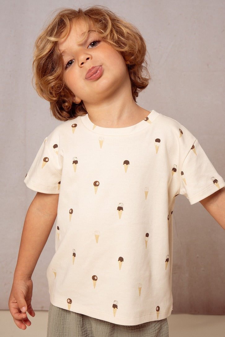 【STUDIO BOHEME】TSHIRT ESSENTIAL ECRU ICECREAM Tシャツ 12m,18m,24m,36m,4y  | Coucoubebe/ククベベ