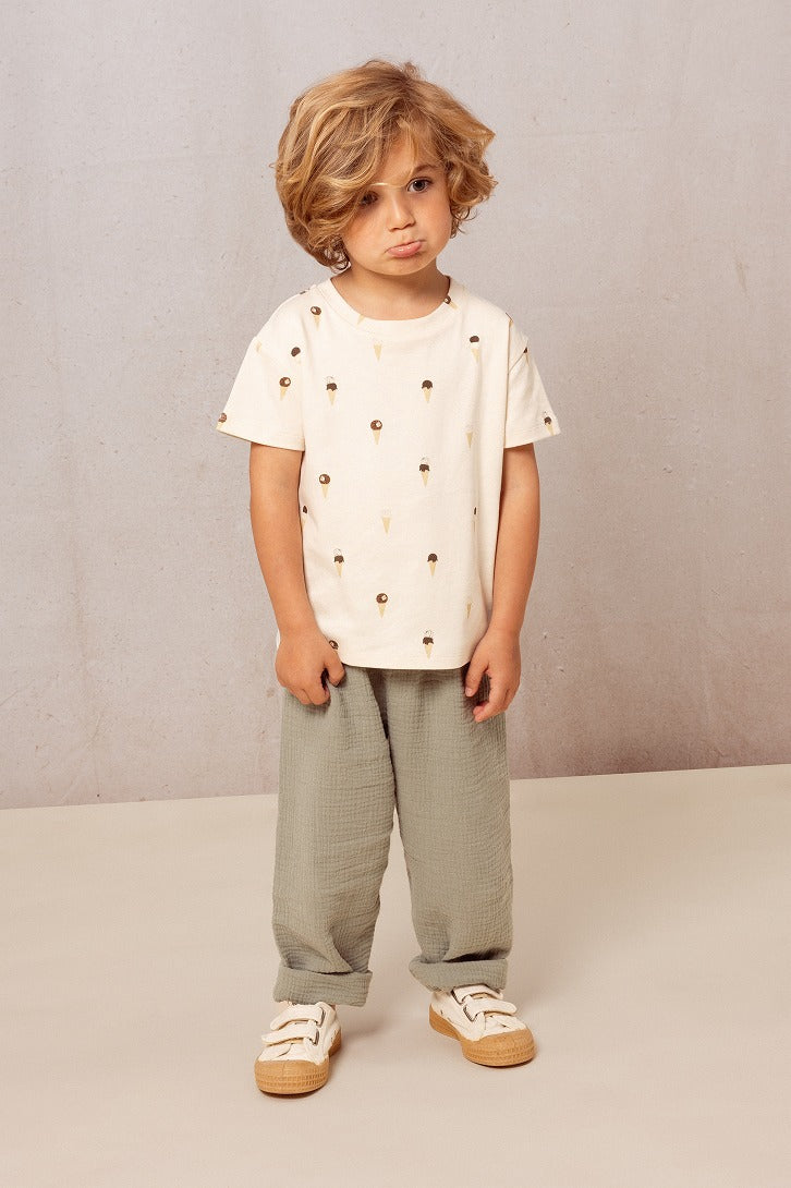 【STUDIO BOHEME】TSHIRT ESSENTIAL ECRU ICECREAM Tシャツ 12m,18m,24m,36m,4y  | Coucoubebe/ククベベ