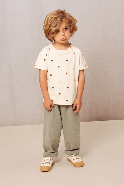 【STUDIO BOHEME】TSHIRT ESSENTIAL ECRU ICECREAM Tシャツ 12m,18m,24m,36m,4y（Sub Image-4） | Coucoubebe/ククベベ