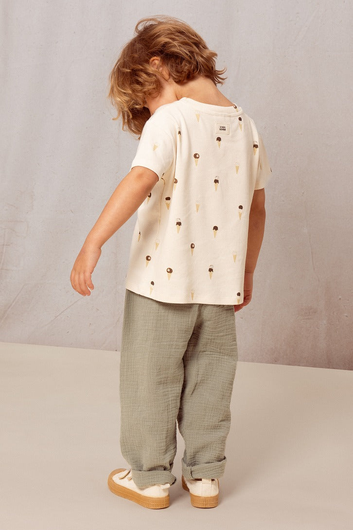 【STUDIO BOHEME】TSHIRT ESSENTIAL ECRU ICECREAM Tシャツ 12m,18m,24m,36m,4y  | Coucoubebe/ククベベ